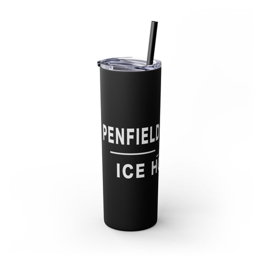 Ice Hockey Skinny Tumbler with Straw, 20oz