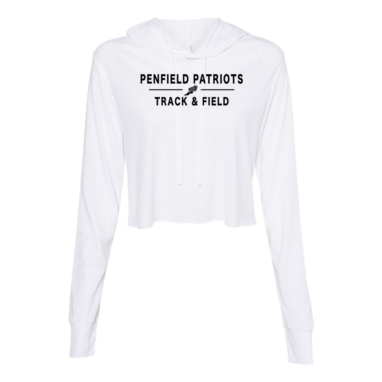 Track and Field Cropped Hooded Shirt