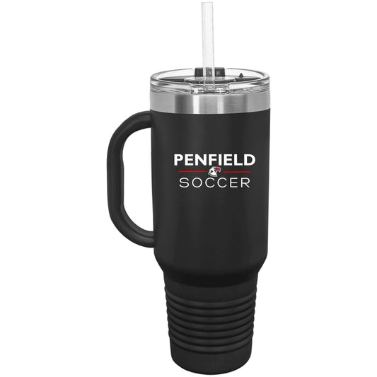 Soccer 40 oz. Travel Mug with Handle, Straw Included