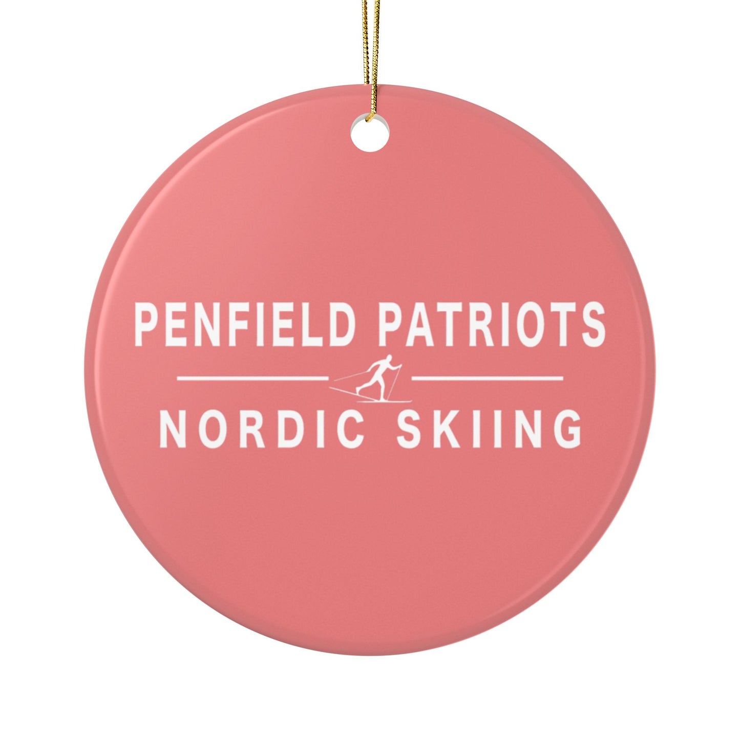 Nordic Skiing Ceramic Ornament