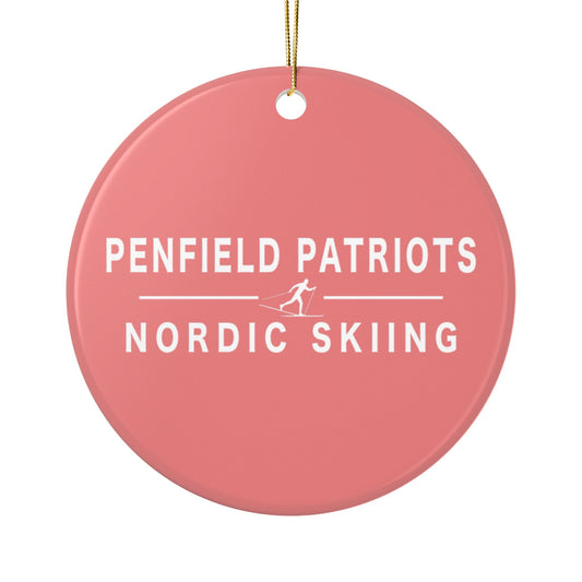 Nordic Skiing Ceramic Ornament