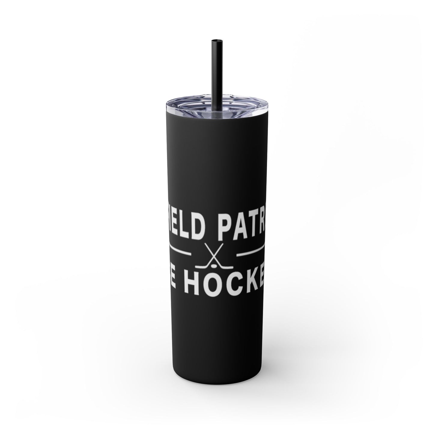 Ice Hockey Skinny Tumbler with Straw, 20oz