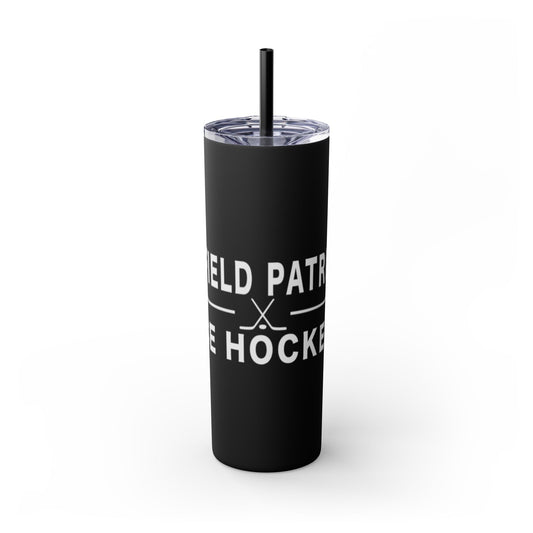 Ice Hockey Skinny Tumbler with Straw, 20oz