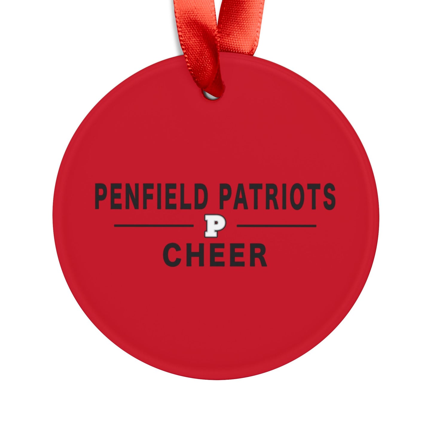 Cheer Acrylic Ornament with Ribbon