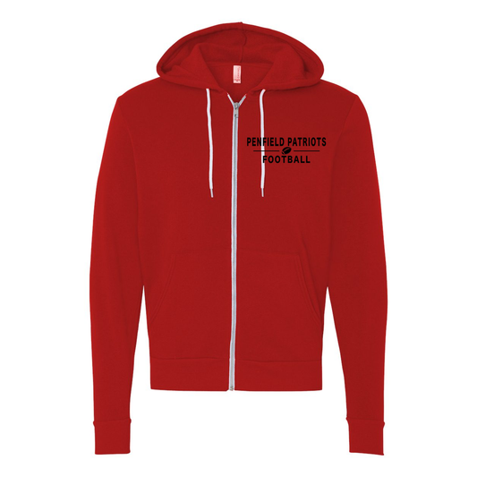 Football Unisex Full-Zip Hooded Sweatshirt- lightweight