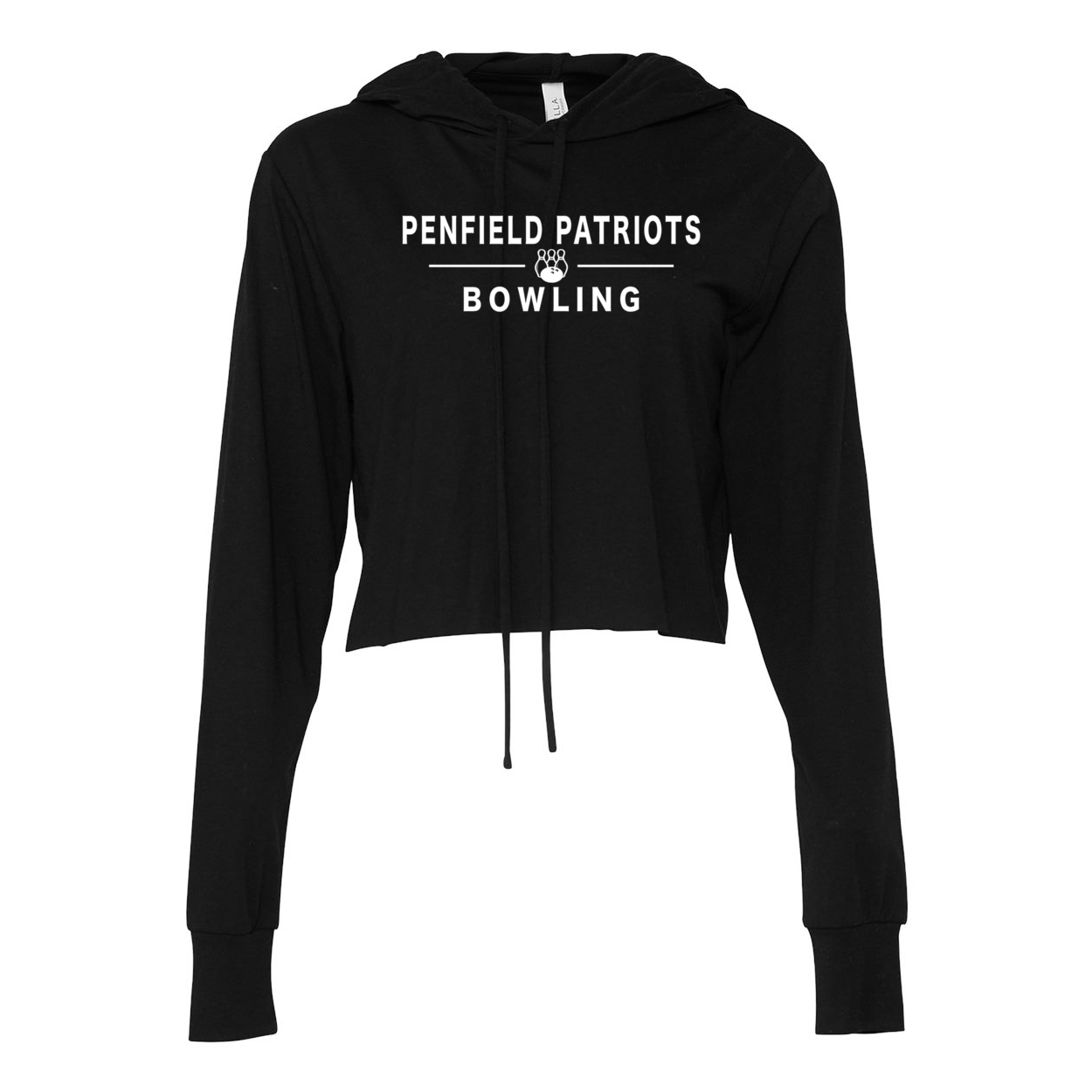 Bowling Women's Cropped LS Hooded Light Sweatshirt