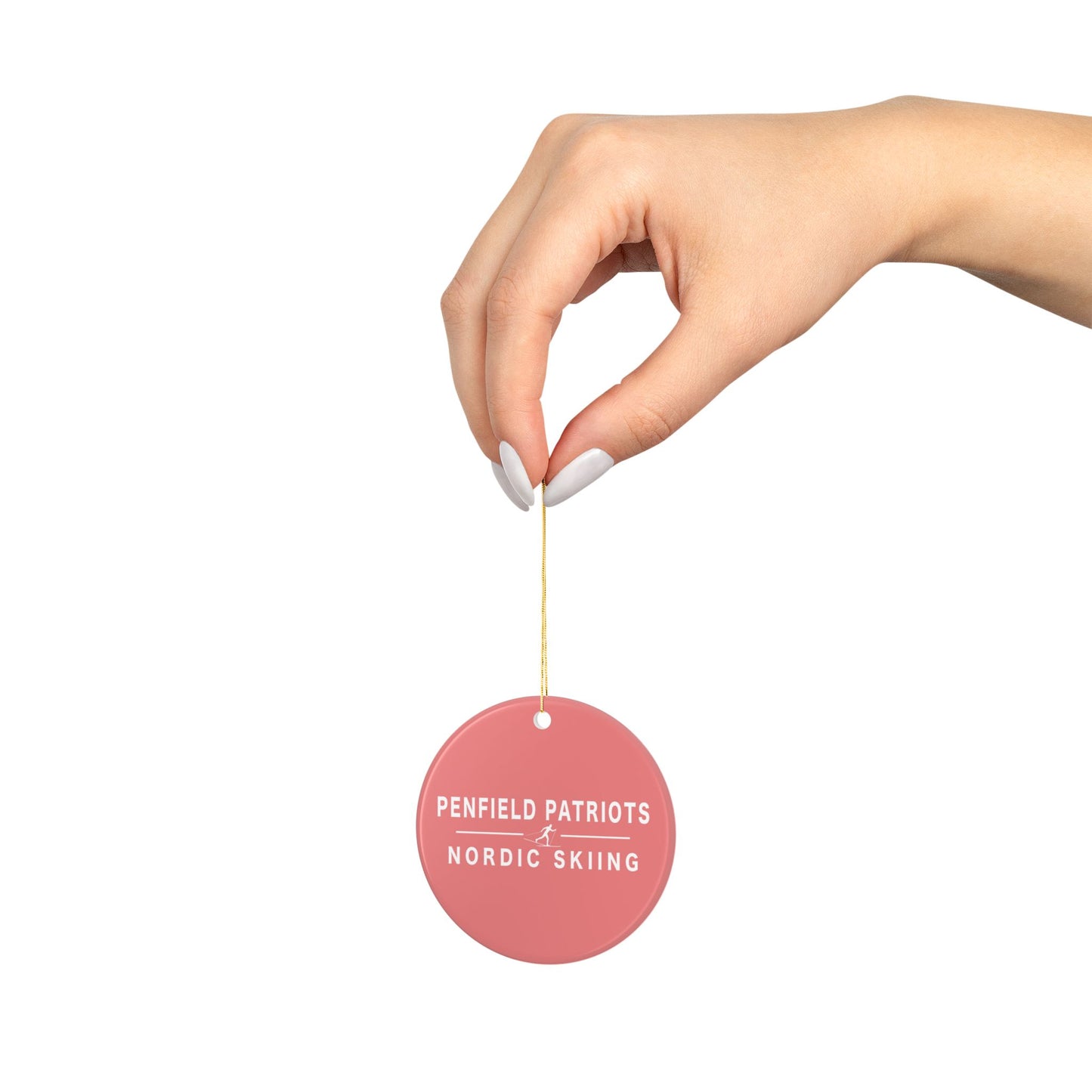 Nordic Skiing Ceramic Ornament