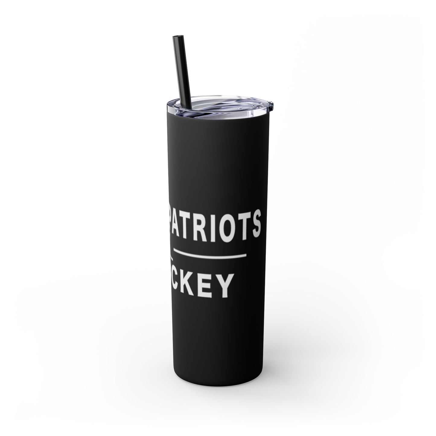 Ice Hockey Skinny Tumbler with Straw, 20oz