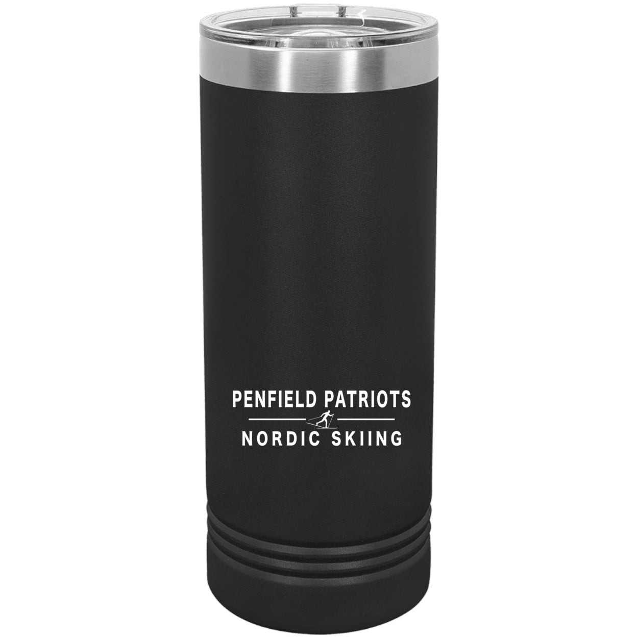 Nordic Skiing Skinny Tumbler with Slider Lid