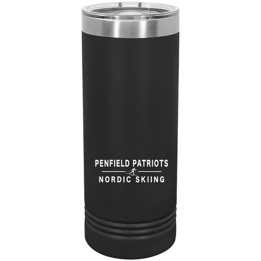 Nordic Skiing Skinny Tumbler with Slider Lid