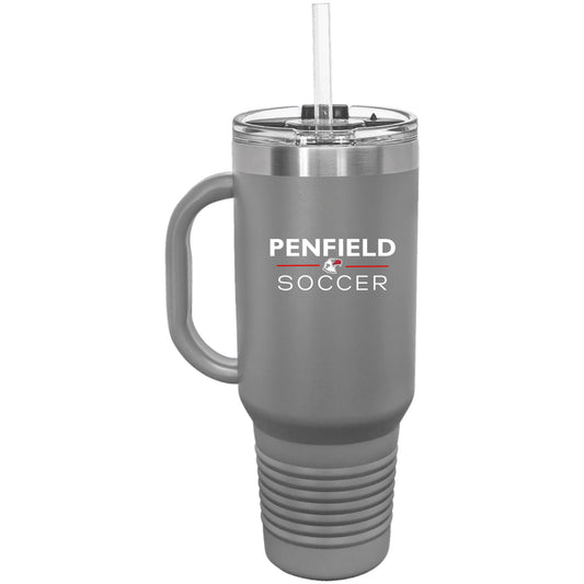 Soccer 40 oz. Travel Mug with Handle, Straw Included