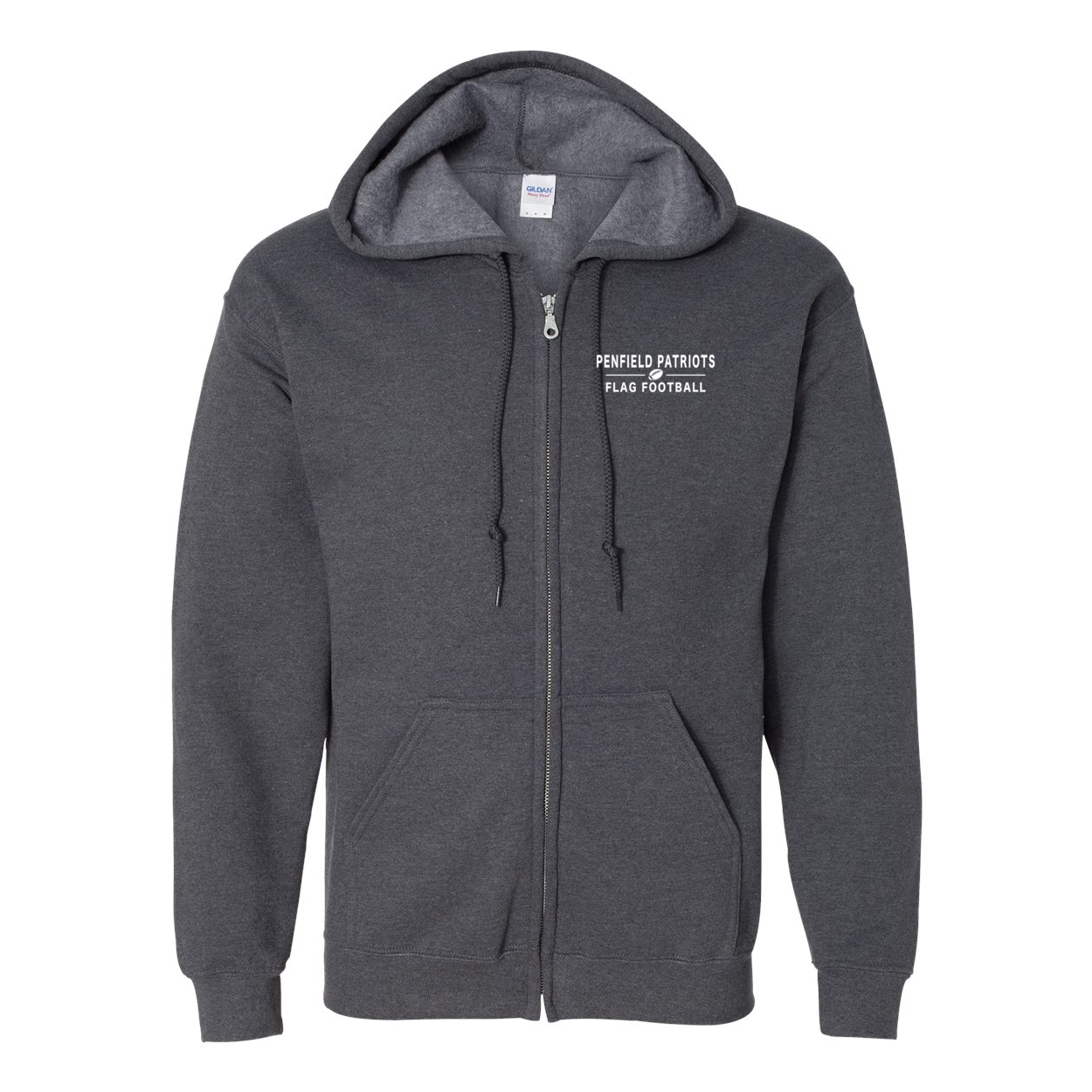 Flag Football Unisex Zip Hooded Sweatshirt