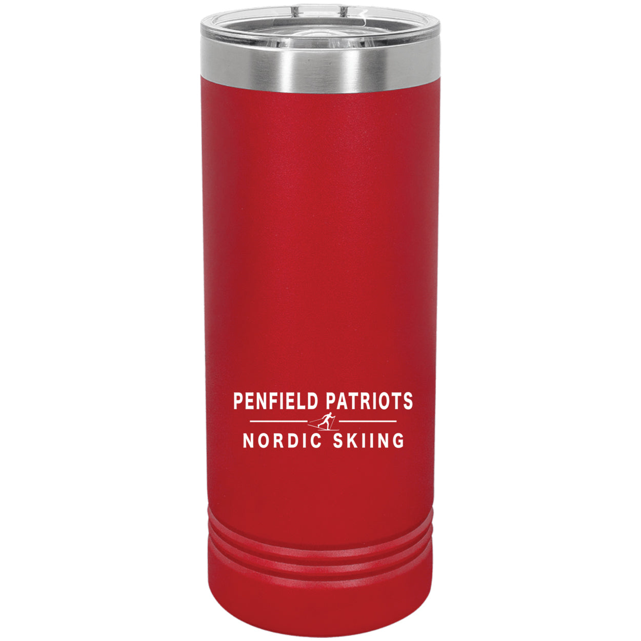 Nordic Skiing Skinny Tumbler with Slider Lid