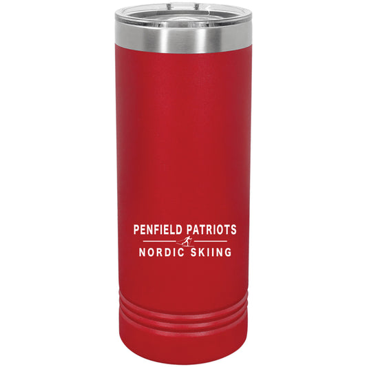 Nordic Skiing Skinny Tumbler with Slider Lid